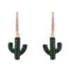 Latelita Cactus Huggie Hoop Earrings Green Rosegold