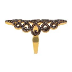 Latelita Calligraphy Wave Cocktail Ring Chocolate Brown Gold 6 Latelita Calligraphy Wave Cocktail Ring Chocolate Brown Gold -Ornavique Sales calligraphy wave cocktail ring chocolate brown gold 585349