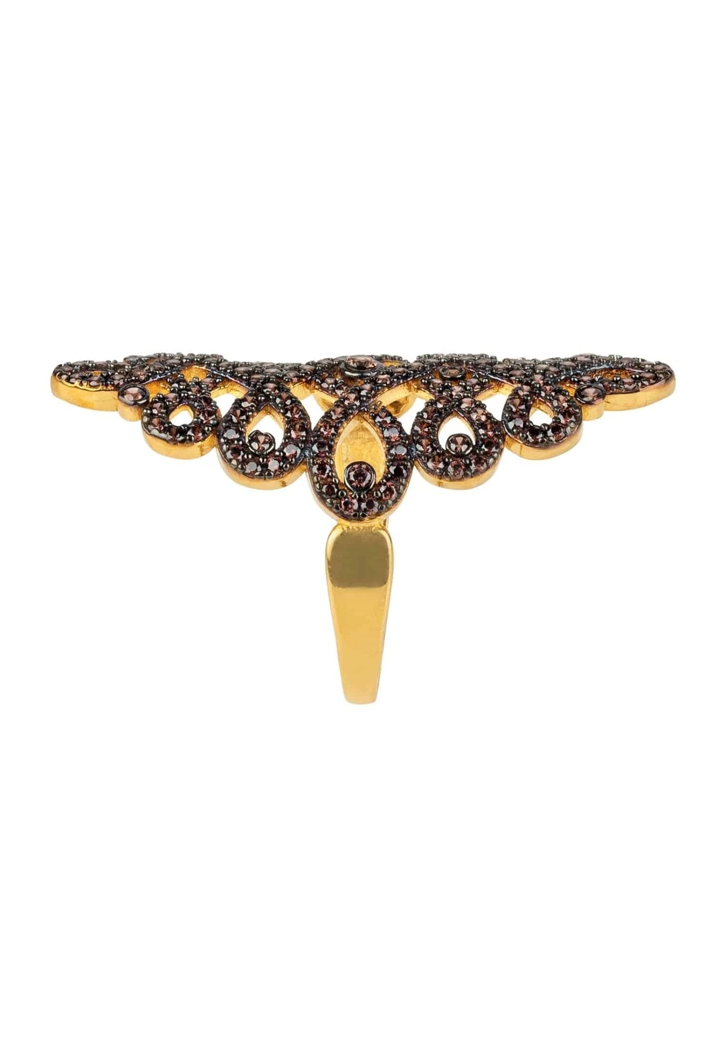 Latelita Calligraphy Wave Cocktail Ring Chocolate Brown Gold 3 Latelita Calligraphy Wave Cocktail Ring Chocolate Brown Gold - Image 3