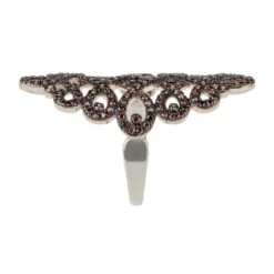 Latelita Calligraphy Wave Cocktail Ring Chocolate Brown Silver -Ornavique Sales calligraphy wave cocktail ring chocolate brown silver 427822