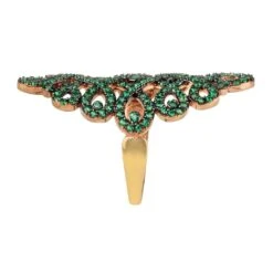 Latelita Calligraphy Wave Cocktail Ring Emerald Green Rosegold -Ornavique Sales calligraphy wave cocktail ring emerald green rosegold 980039