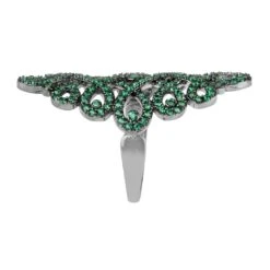 Latelita Calligraphy Wave Cocktail Ring Emerald Green Silver -Ornavique Sales calligraphy wave cocktail ring emerald green silver 158533