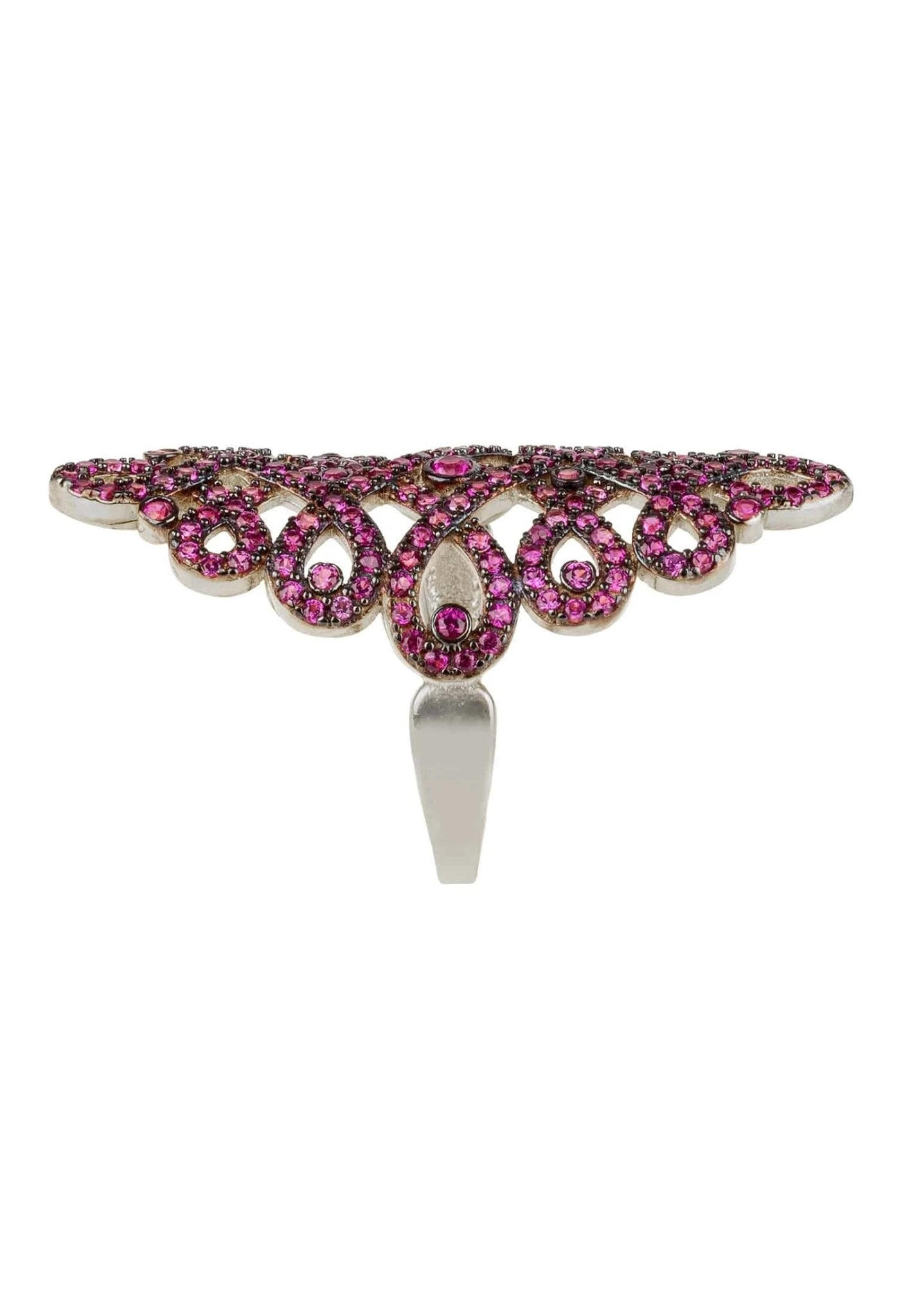 Latelita Calligraphy Wave Ring Ruby Pink Cz Silver 3 Latelita Calligraphy Wave Ring Ruby Pink Cz Silver - Image 3