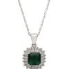 Latelita Camilla Pendant Necklace Silver Emerald