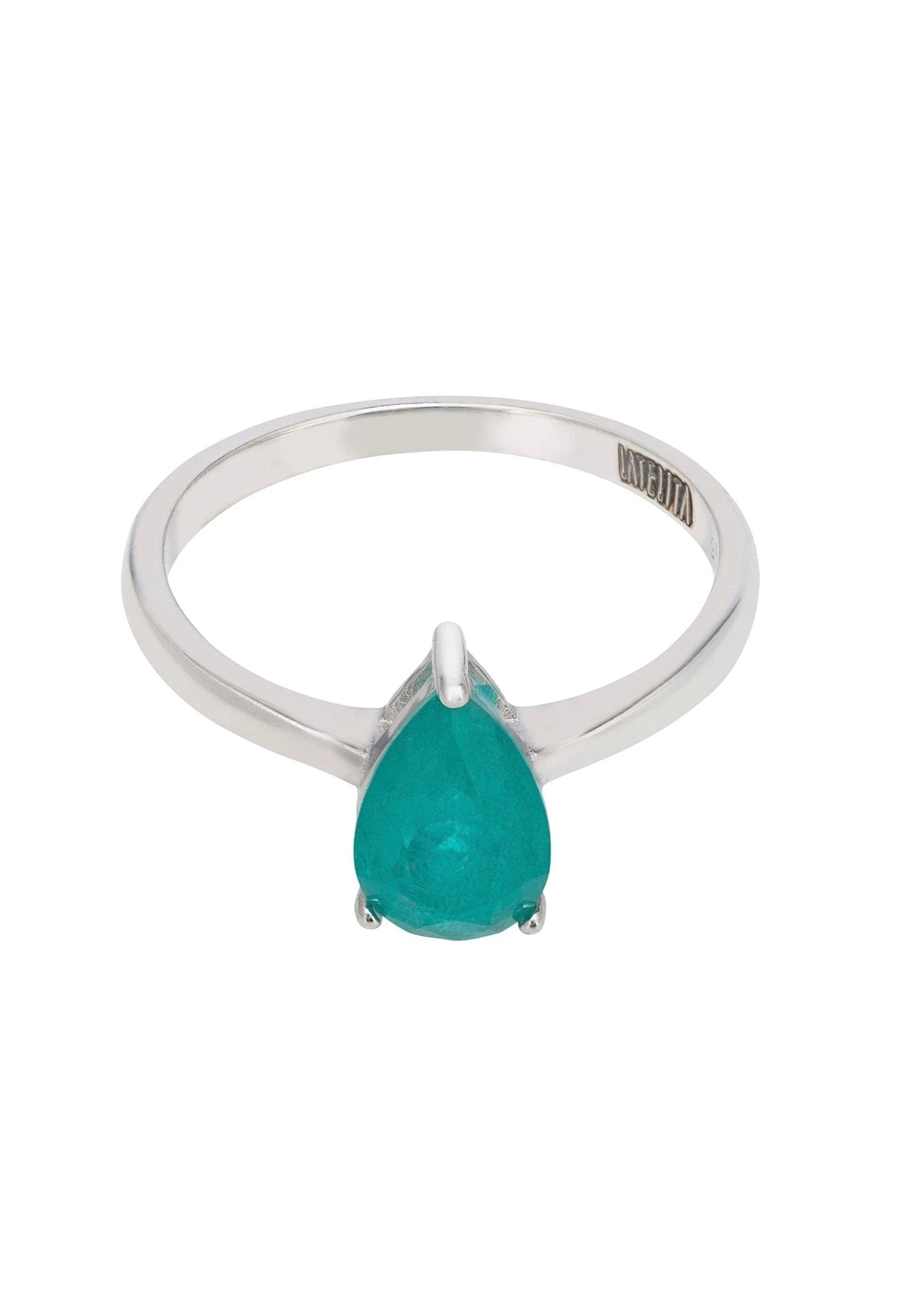 Latelita Catherine Teardrop Paraiba Tourmaline Cocktail Ring Silver 3 Latelita Catherine Teardrop Paraiba Tourmaline Cocktail Ring Silver - Image 3