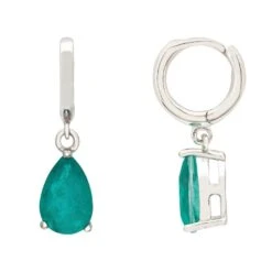 Latelita Catherine Teardrop Paraiba Tourmaline Huggie Hoop Earrings Silver -Ornavique Sales catherine teardrop paraiba tourmaline huggie hoop earrings silver 780700