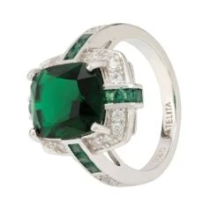 Latelita Clarence Silver Ring Emerald