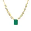 Latelita Claudia Gemstone Pendant Necklace Gold Colombian Emerald