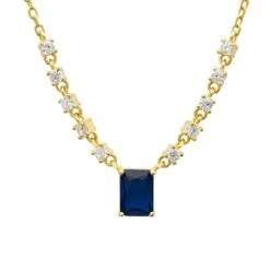 Latelita Claudia Gemstone Pendant Necklace Gold Sapphire