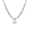 Latelita Claudia Gemstone Pendant Necklace Silver Clear Quartz