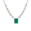 Latelita Claudia Gemstone Pendant Necklace Silver Colombian Emerald