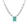 Latelita Claudia Gemstone Pendant Necklace Silver Paraiba Tourmaline