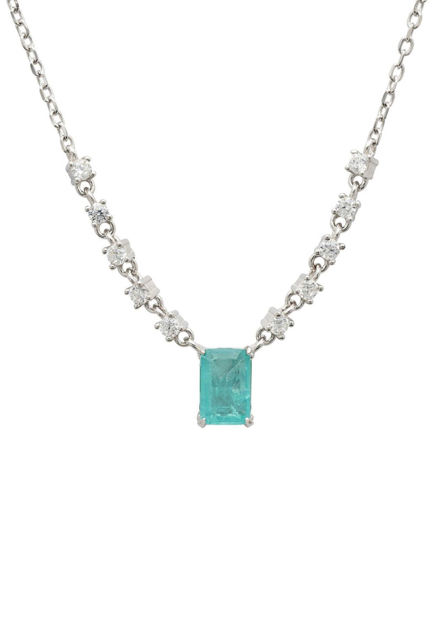 Latelita Claudia Gemstone Pendant Necklace Silver Paraiba Tourmaline 1 Latelita Claudia Gemstone Pendant Necklace Silver Paraiba Tourmaline