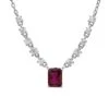 Latelita Claudia Gemstone Pendant Necklace Silver Ruby