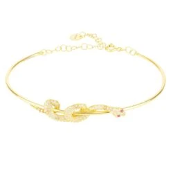 Latelita Cleopatra Serpent Snake Bangle Bracelet Gold