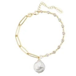 Latelita Coin Pearl Bracelet Gold
