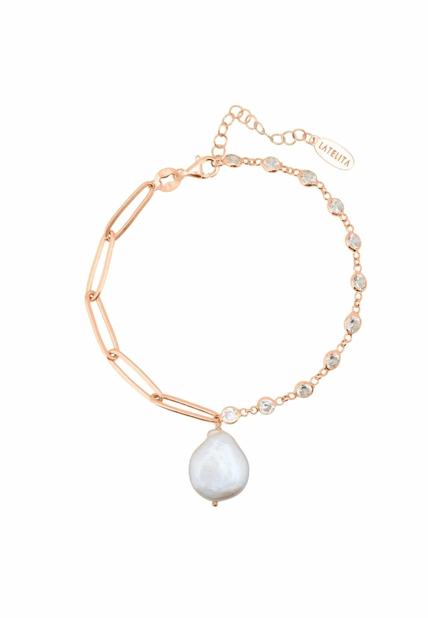 Latelita Coin Pearl Bracelet Rosegold 1 Latelita Coin Pearl Bracelet Rosegold