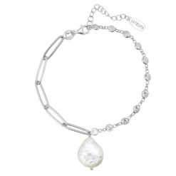 Latelita Coin Pearl Bracelet Silver