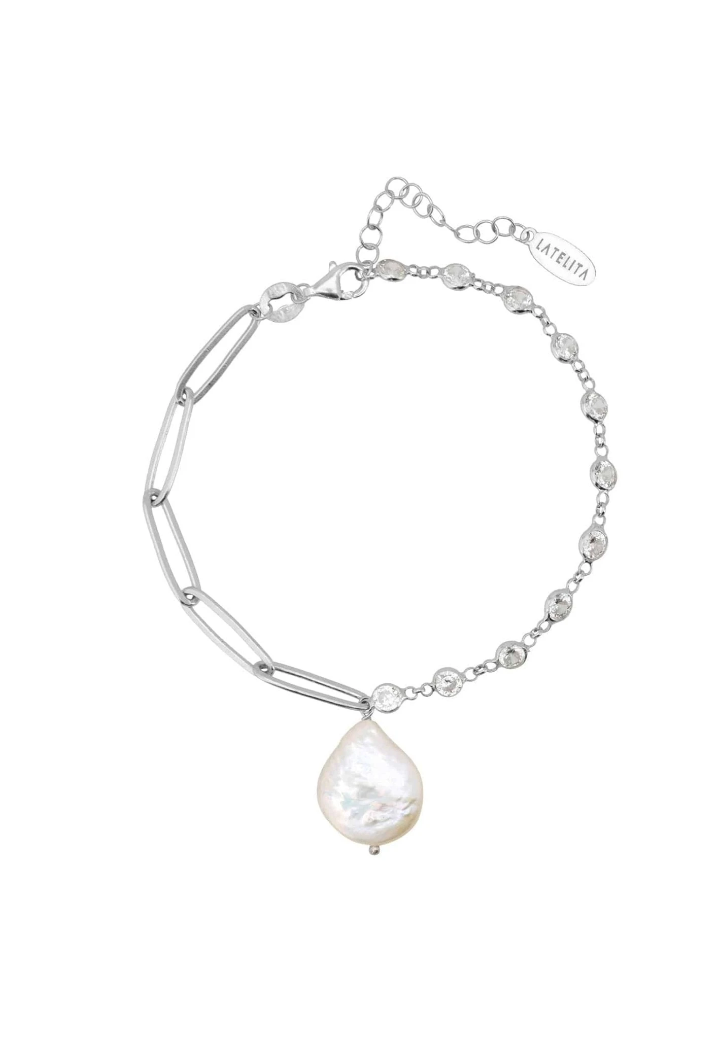 Latelita Coin Pearl Bracelet Silver 1 Latelita Coin Pearl Bracelet Silver