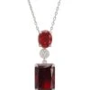 Latelita Constance Pendant Necklace Silver Garnet