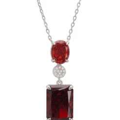 Latelita Constance Pendant Necklace Silver Garnet