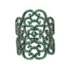 Latelita Countess Filigree Cocktail Ring Emerald Green Silver