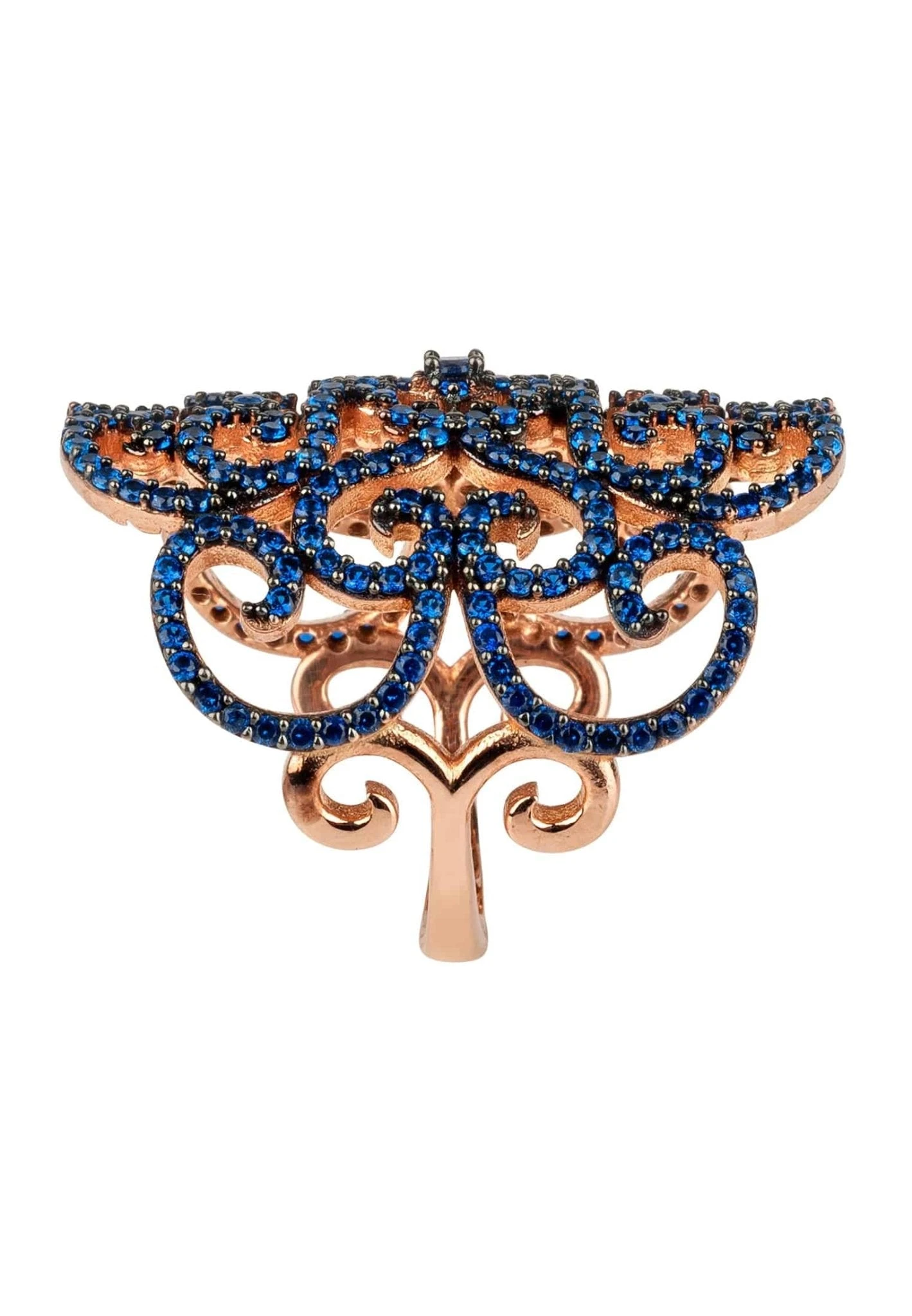 Latelita Countess Filigree Cocktail Ring Sapphire Blue Rosegold 3 Latelita Countess Filigree Cocktail Ring Sapphire Blue Rosegold - Image 3