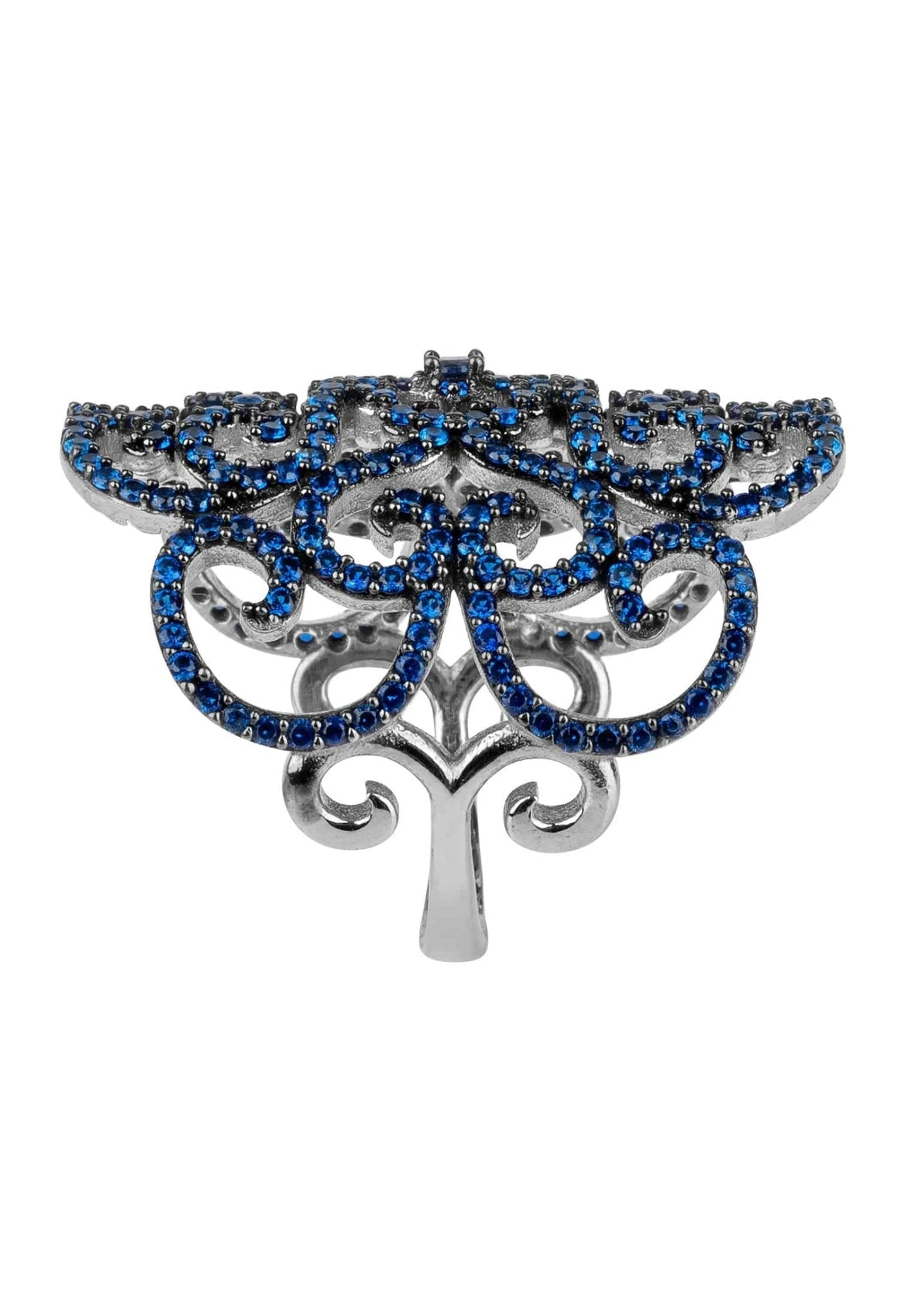 Latelita Countess Filigree Cocktail Ring Sapphire Silver 2 Latelita Countess Filigree Cocktail Ring Sapphire Silver - Image 2