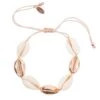 Latelita Cowrie Multi Shell Macrame Bracelet Rose Gold