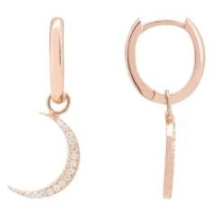 Latelita Crescent Moon Huggie Hoop Earrings Rosegold -Ornavique Sales crescent moon huggie hoop earrings rosegold 790161