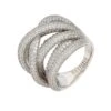 Latelita Crossover Multi-Strand Cocktail Ring Silver