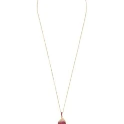 Latelita Daffodil With Pearl Pendant Necklace Gold Ruby CZ -Ornavique Sales daffodil with pearl pendant necklace gold ruby cz 348724