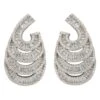 Latelita Deco Waves Baguette Hoop Earrings Silver