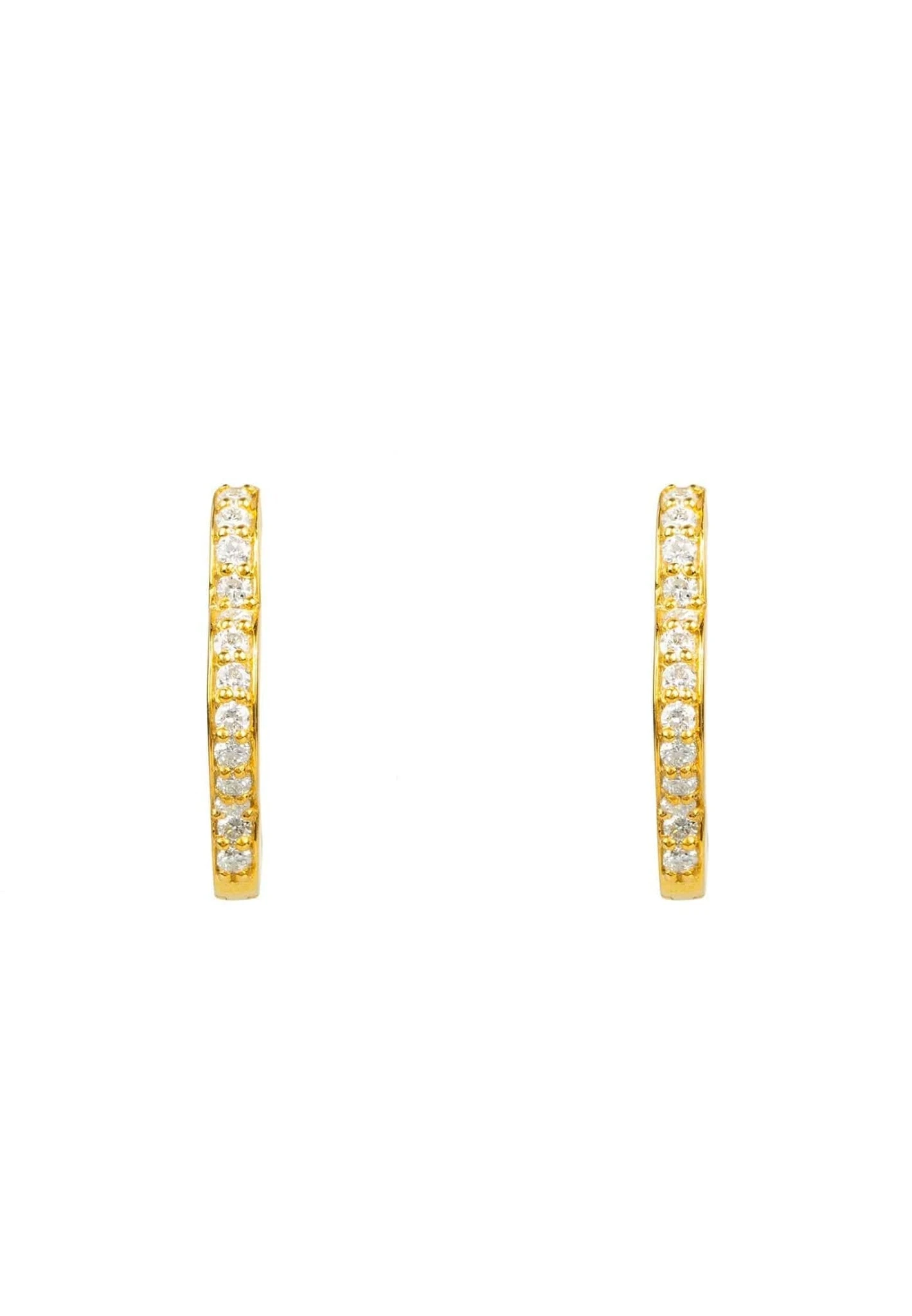 Latelita Diamond Flower Clover Huggie Hoop Earrings Gold 3 Latelita Diamond Flower Clover Huggie Hoop Earrings Gold - Image 3