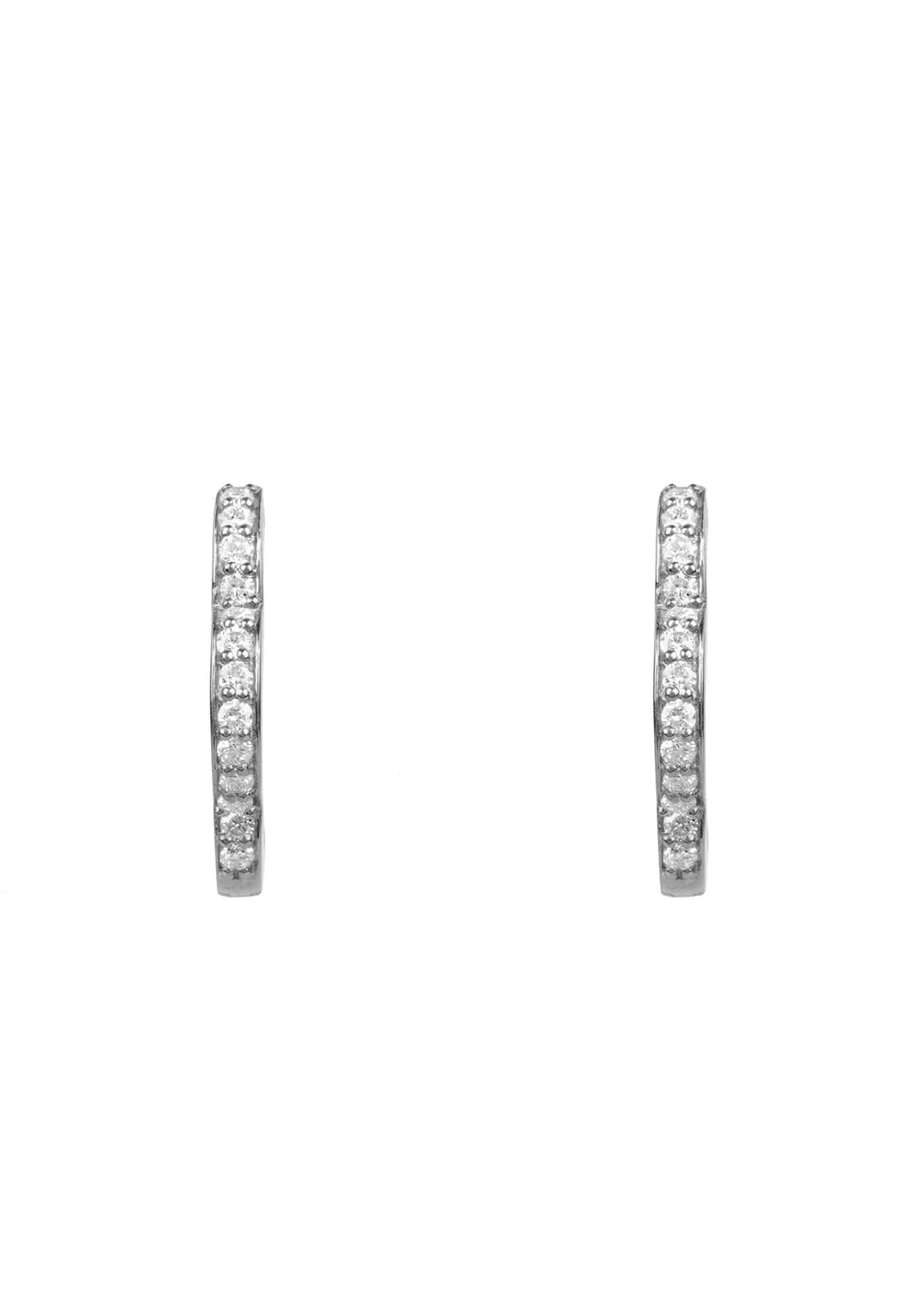 Latelita Diamond Flower Clover Huggie Hoop Earrings Silver 3 Latelita Diamond Flower Clover Huggie Hoop Earrings Silver - Image 3