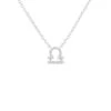Latelita Diamond Zodiac Silver Necklace Libra