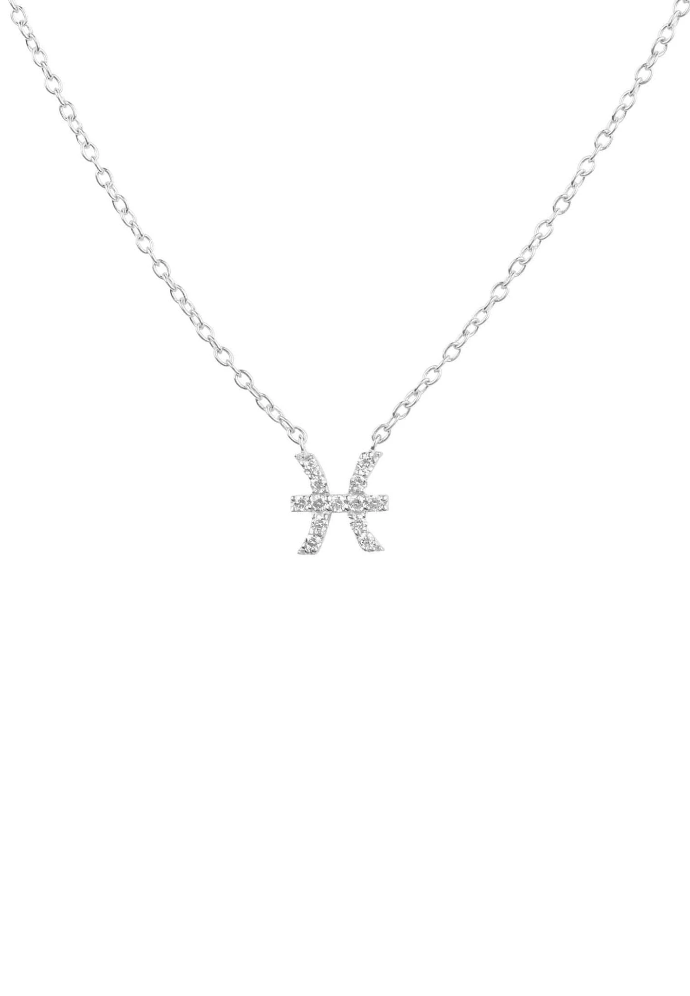 Latelita Diamond Zodiac Silver Necklace Pisces 1 Latelita Diamond Zodiac Silver Necklace Pisces