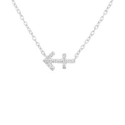 Latelita Diamond Zodiac Silver Necklace Sagittarius