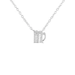 Latelita Diamond Zodiac Silver Necklace Virgo