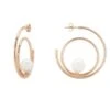 Latelita Double Hoop Pearl Earrings Rosegold