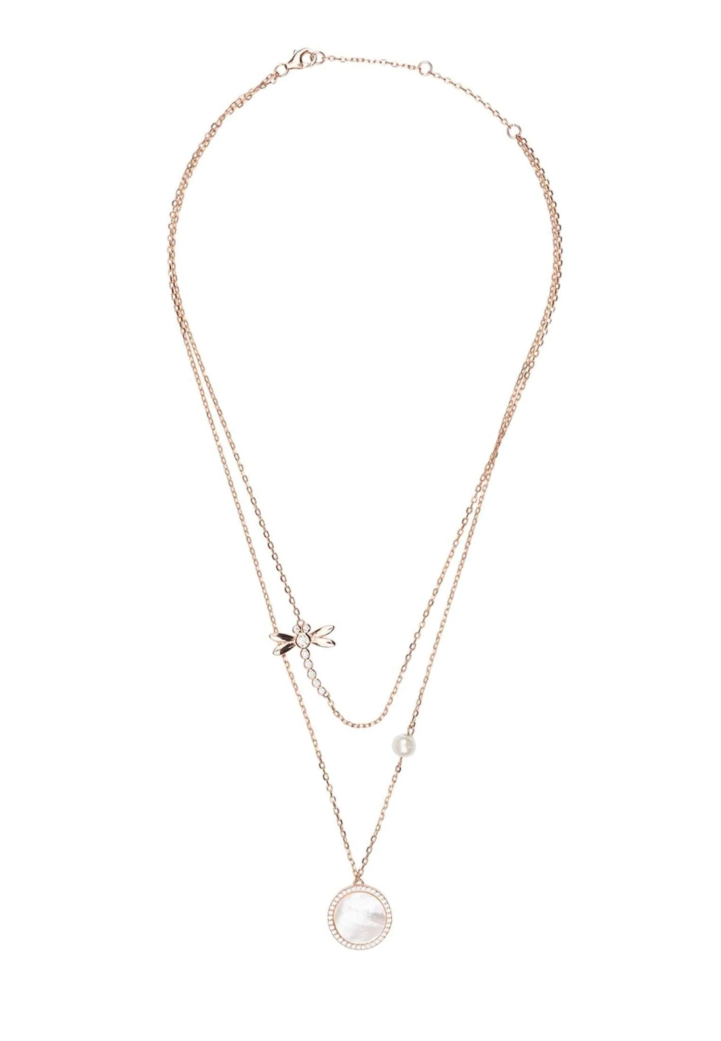Latelita Dragon Fly Mother Of Pearl Layered Necklace Rosegold 4 Latelita Dragon Fly Mother Of Pearl Layered Necklace Rosegold - Image 4