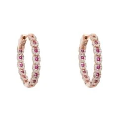 Latelita Duchess Hoop Earrings Rosegold Ruby Pink