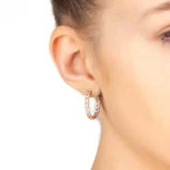 Latelita Duchess Hoop Earrings Rosegold White Cz -Ornavique Sales duchess hoop earrings rosegold white cz 169790