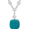 Latelita Elizabeth Colombian Emerald Statement Necklace Silver