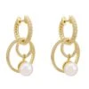Latelita Eternal Circles Pearl Earrings Gold