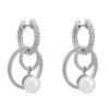 Latelita Eternal Circles Pearl Earrings Silver
