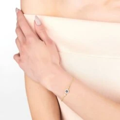 Latelita Evil Eye Enamel Dark Blue Bracelet Gold -Ornavique Sales evil eye enamel dark blue bracelet gold 908843