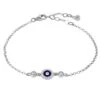 Latelita Evil Eye Enamel Dark Blue Bracelet Silver
