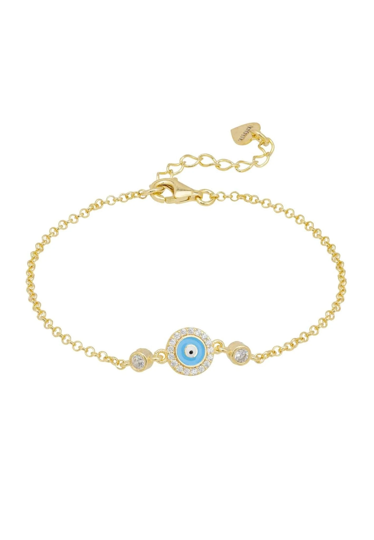 Latelita Evil Eye Enamel Light Blue Bracelet Gold 1 Latelita Evil Eye Enamel Light Blue Bracelet Gold