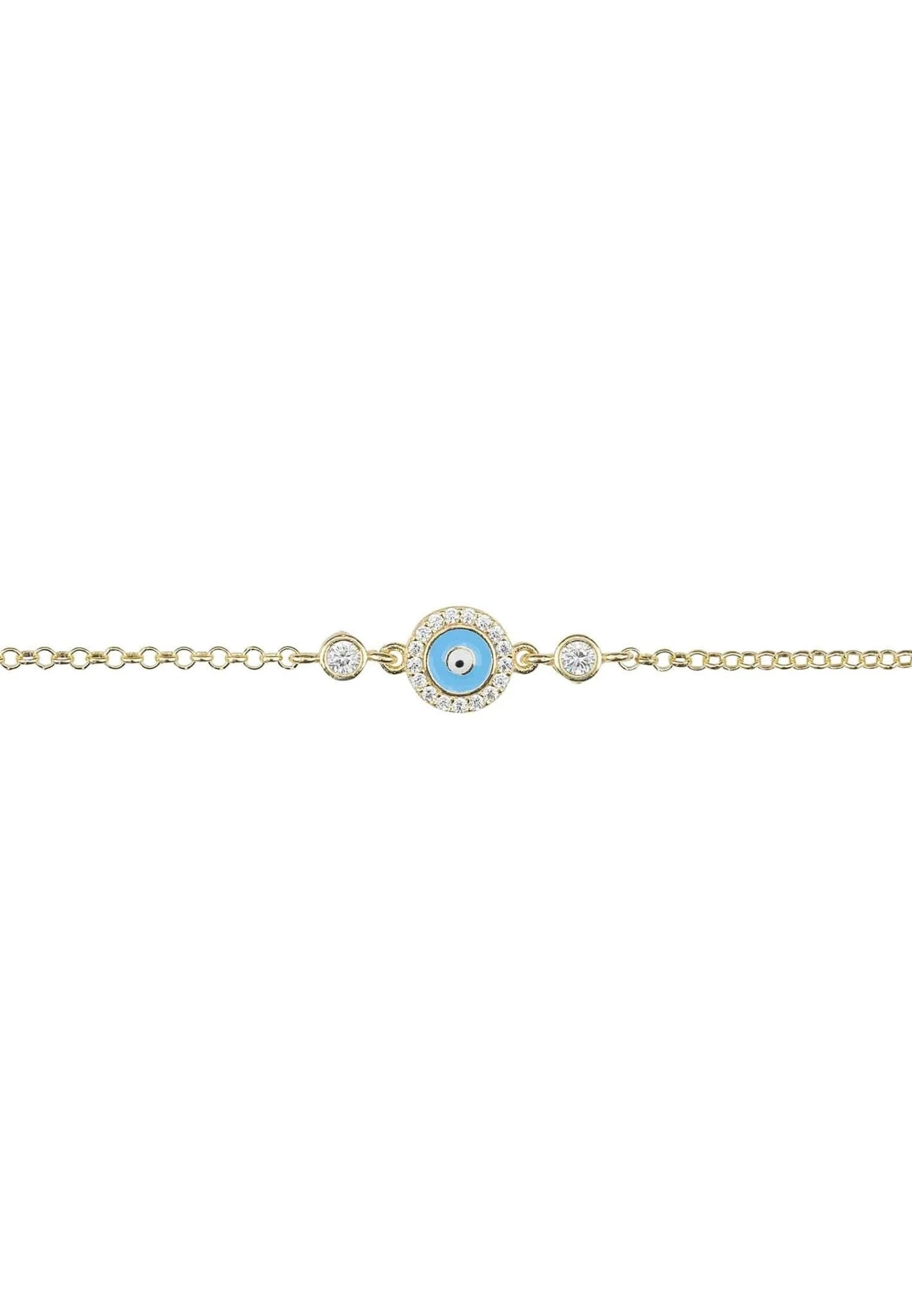 Latelita Evil Eye Enamel Light Blue Bracelet Gold 3 Latelita Evil Eye Enamel Light Blue Bracelet Gold - Image 3